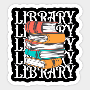 Library Books Typography Sticker